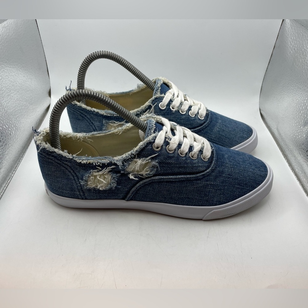 Sam Edelman Calla womens blue denim sneakers size 7 - Picture 2 of 9